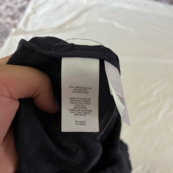 NWT Blue Linen Button Down Shirt Wmns Sz 14W - Picture 4 of 8